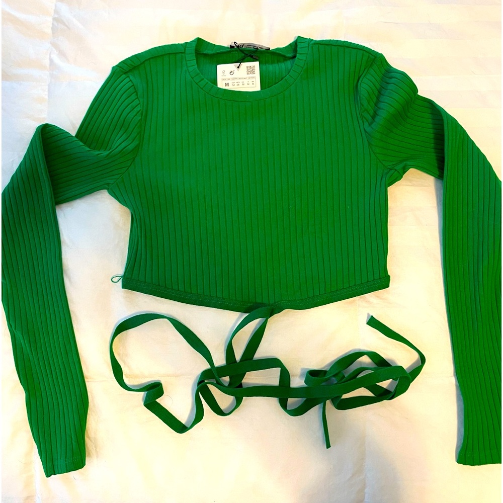 ZARA NWT Crop Sweater with Wrap-Around attached Strap